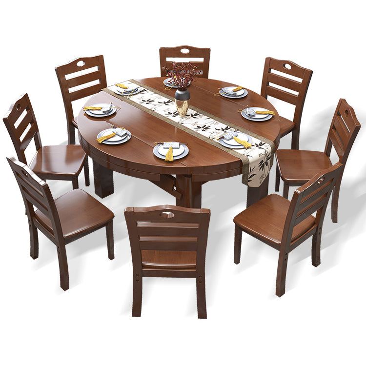 Mesa de comedor estándar moderna, mesa de comedor extensible de madera maciza con 4 patas