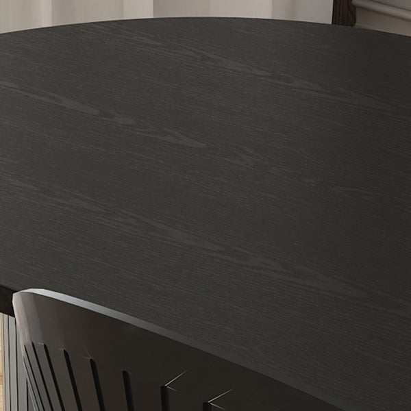 Zwarte toon eettafel eenvoud stijl dubbele voetstuktafel voor eetkamer