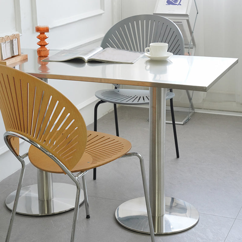 Industrial Style Dining Site Table Stainless Steel Dining Room Collection