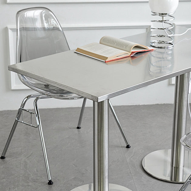 Industrial Style Dining Site Table Stainless Steel Dining Room Collection