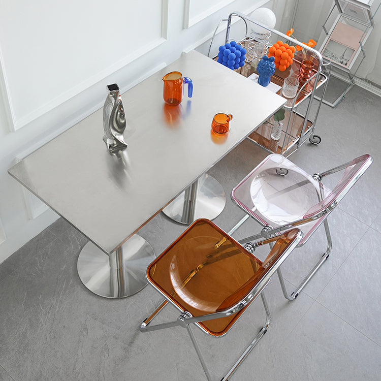 Industrial Style Dining Site Table Stainless Steel Dining Room Collection