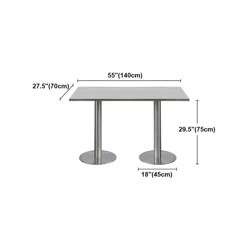 Industrial Style Dining Site Table Stainless Steel Dining Room Collection