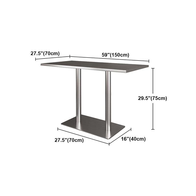 Industrial Style Dining Site Table Stainless Steel Dining Room Collection