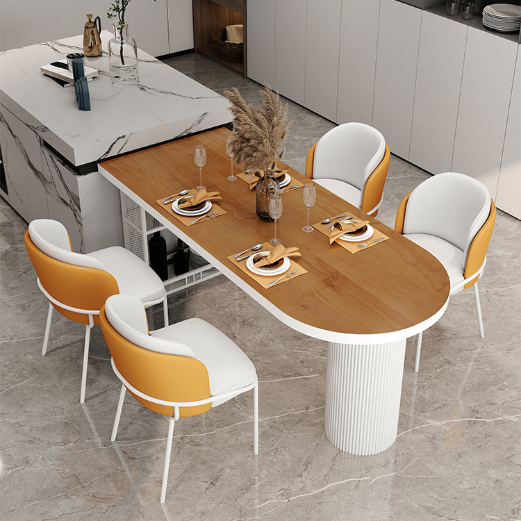 Modern Style Dining Table Solid Wood Double Pedestal Dining Table for kitchen