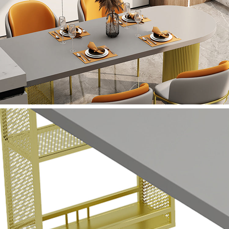 Modern Style Dining Table Solid Wood Double Pedestal Dining Table for kitchen