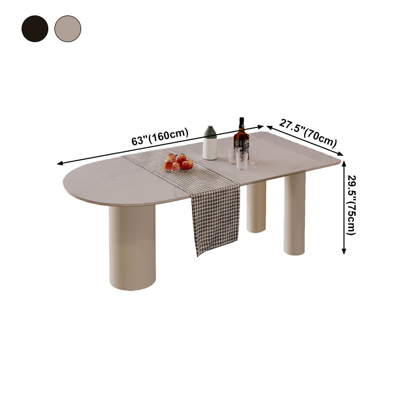Sintered Stone Top Modern White Table for Restaurant Irregular Dining Table with 3 Legs