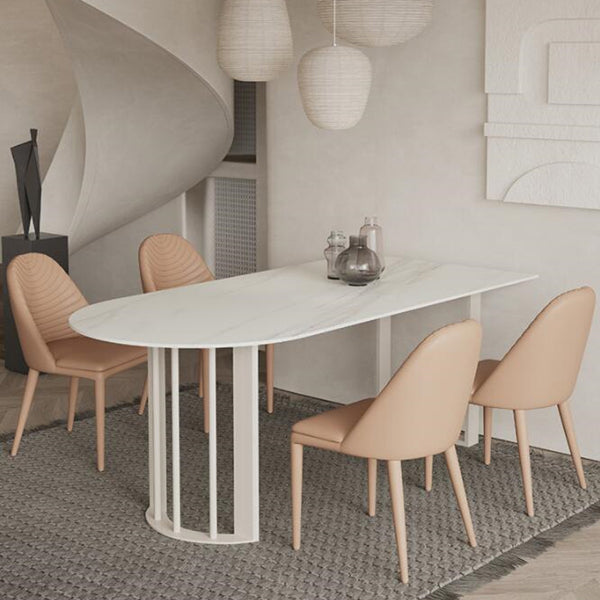 Sintered Stone Top Modern Table for Restaurant Dining Table with Double Pedestal Base