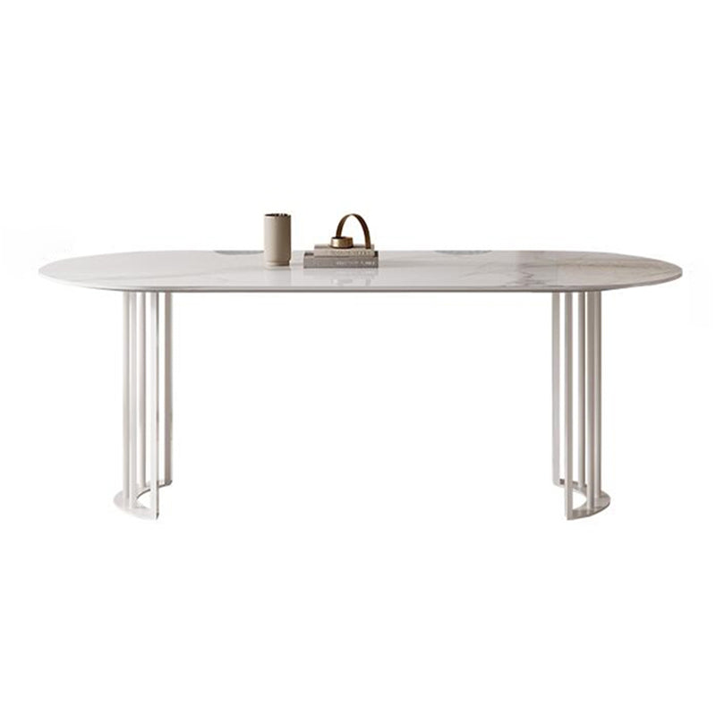 Sintered Stone Top Modern Table for Restaurant Dining Table with Double Pedestal Base