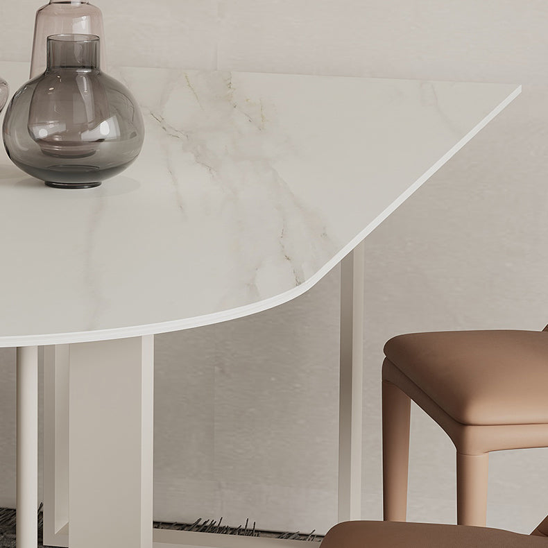 Sintered Stone Top Modern Table for Restaurant Dining Table with Double Pedestal Base