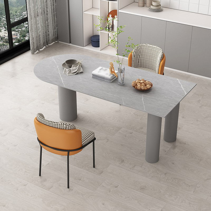 Sintered Stone Top Modern Table for Restaurant Oval Dining Table with 3 Legs
