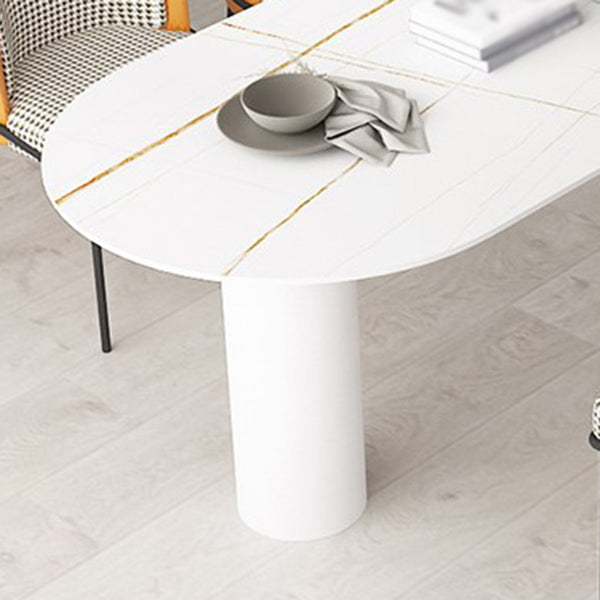 Sintered Stone Top Modern Table for Restaurant Oval Dining Table with 3 Legs