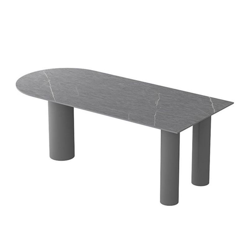 Sintered Stone Top Modern Table for Restaurant Oval Dining Table with 3 Legs