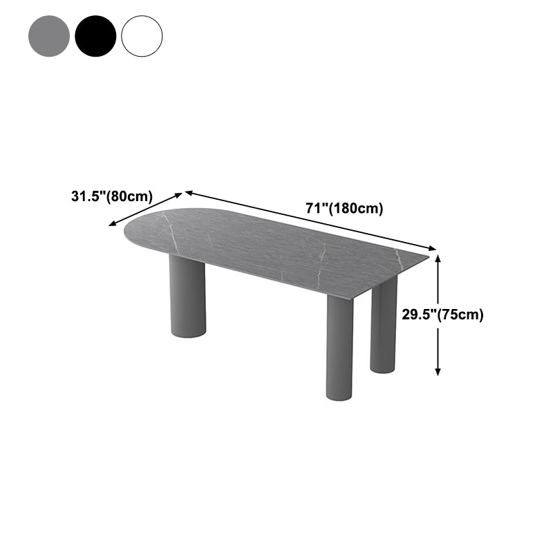 Sintered Stone Top Modern Table for Restaurant Oval Dining Table with 3 Legs
