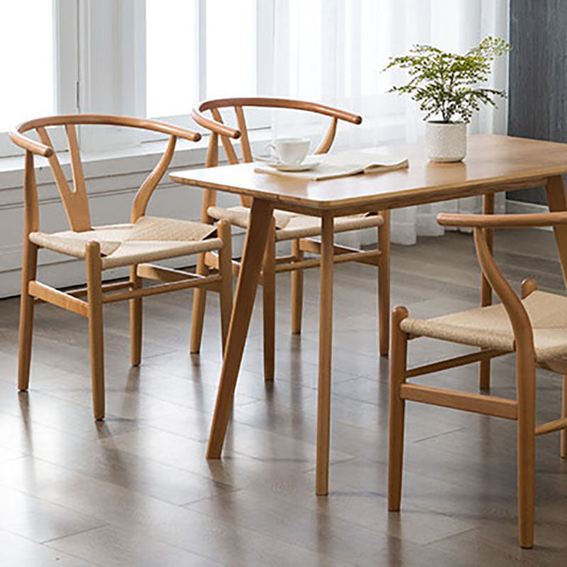 Silla de comedor natural tapizada contemporánea Wishbone Home Chair