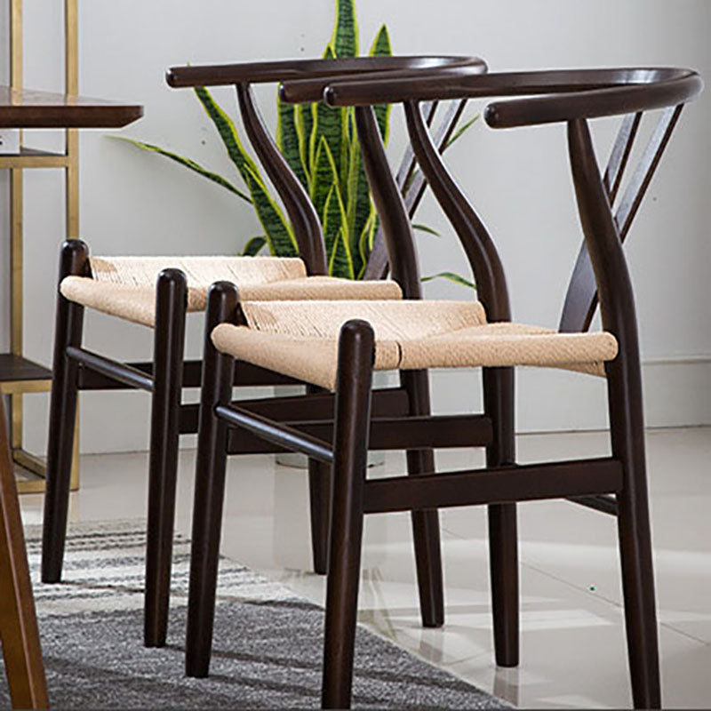 Silla de comedor natural tapizada contemporánea Wishbone Home Chair