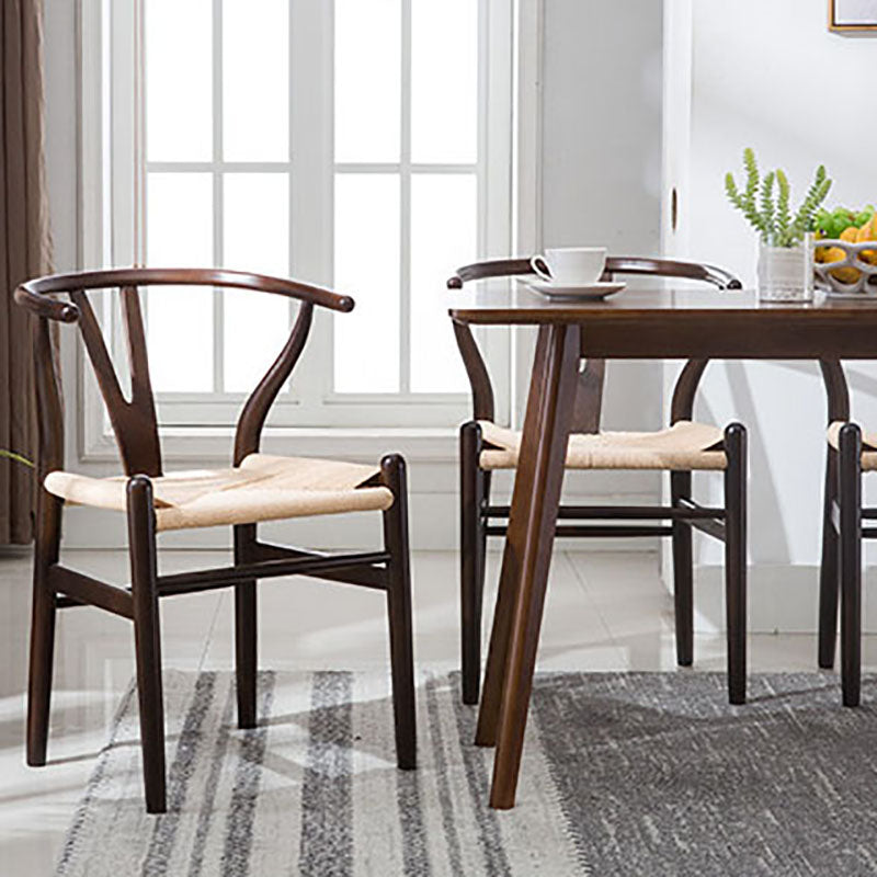 Silla de comedor natural tapizada contemporánea Wishbone Home Chair