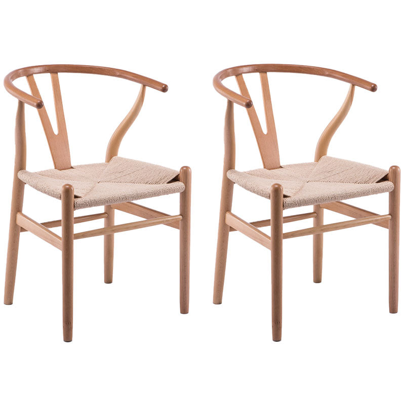 Silla de comedor natural tapizada contemporánea Wishbone Home Chair