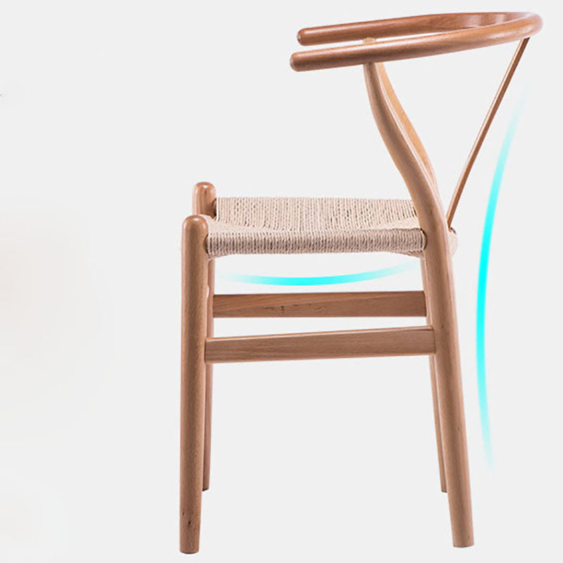 Silla de comedor natural tapizada contemporánea Wishbone Home Chair