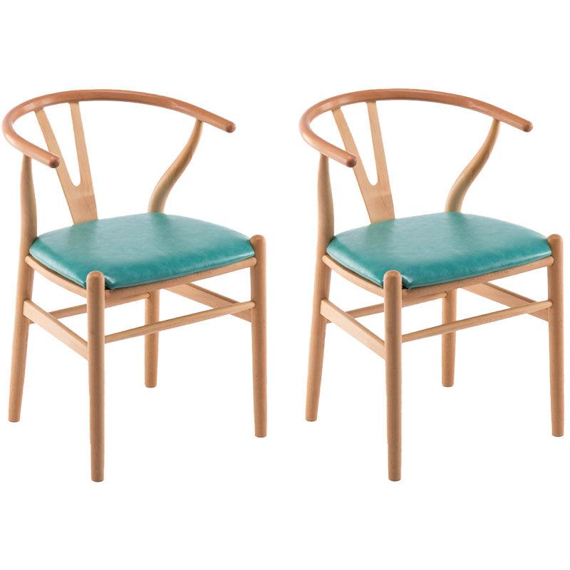Eigentijdse gestoffeerde thuisfauteuil Wishbone natuurlijke eetkamerstoel