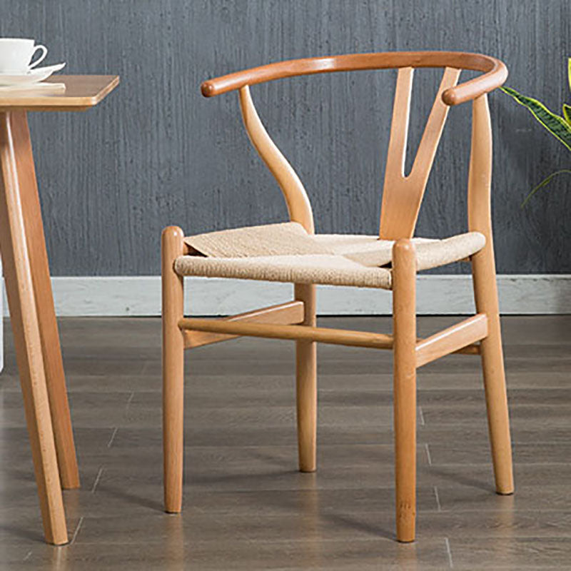Silla de comedor natural tapizada contemporánea Wishbone Home Chair