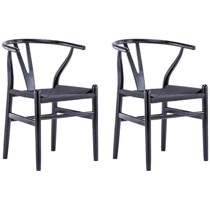 Silla de comedor natural tapizada contemporánea Wishbone Home Chair