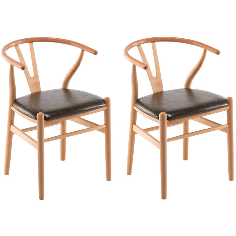 Silla de comedor natural tapizada contemporánea Wishbone Home Chair