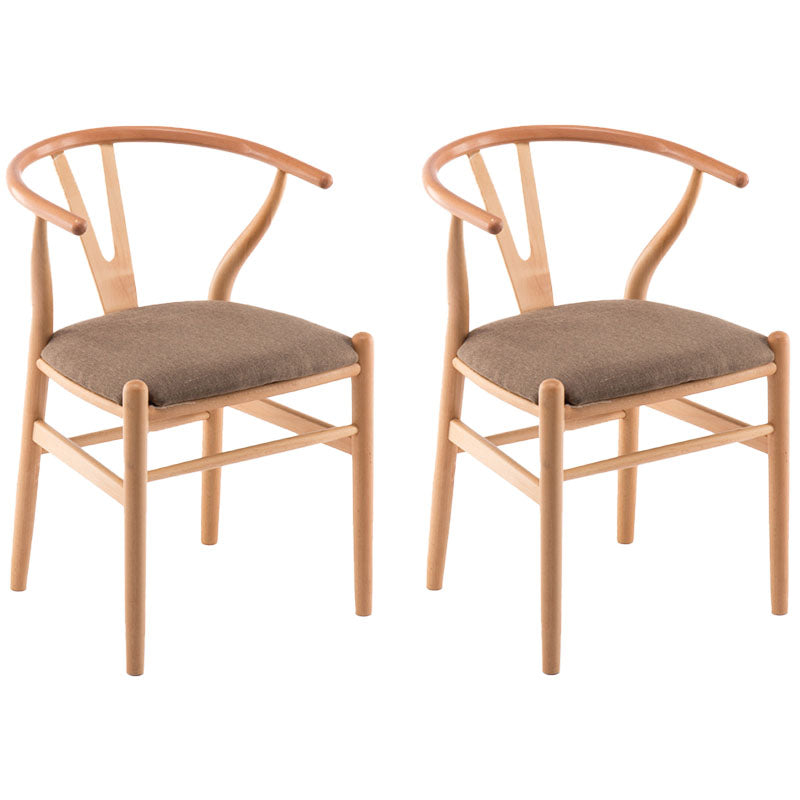 Silla de comedor natural tapizada contemporánea Wishbone Home Chair