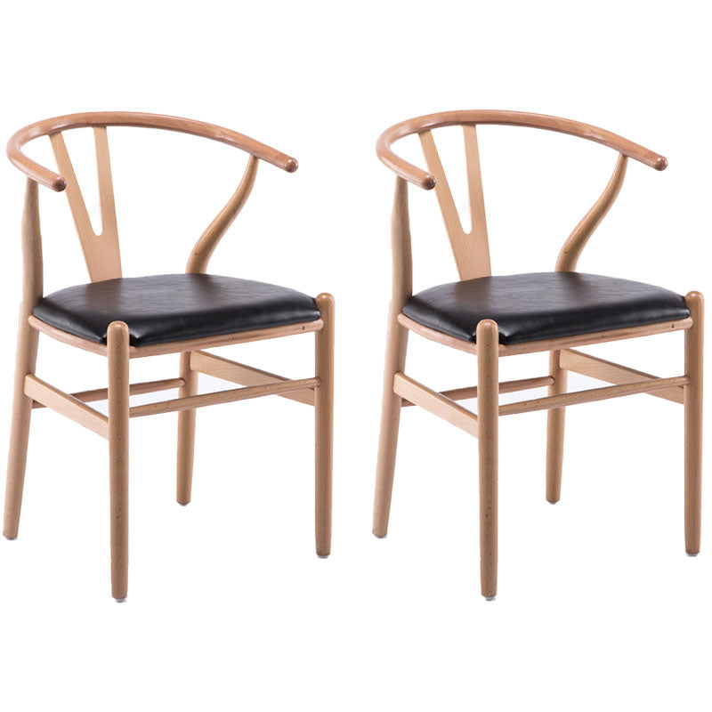 Silla de comedor natural tapizada contemporánea Wishbone Home Chair