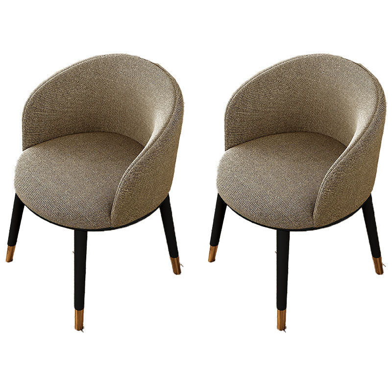 Contemporary Leather Home Arm Chair Solid Back Matte Finish Dining Chair