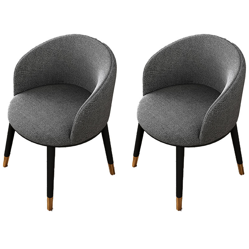 Contemporary Leather Home Arm Chair Solid Back Matte Finish Dining Chair