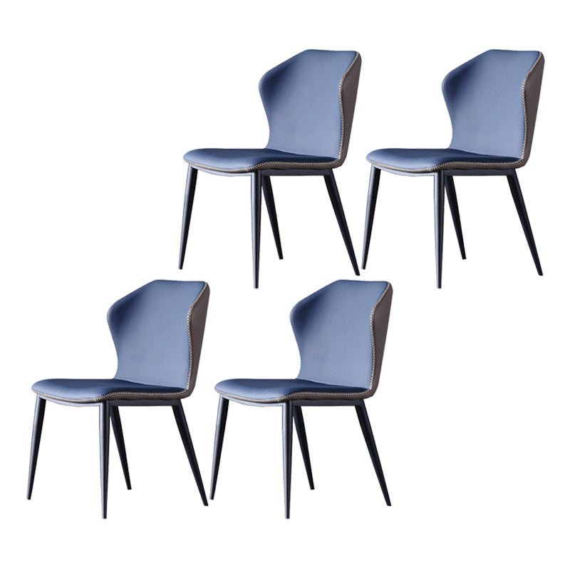 El lado sin brazos del diseño contemporáneo preside el cuero que cena la silla lateral