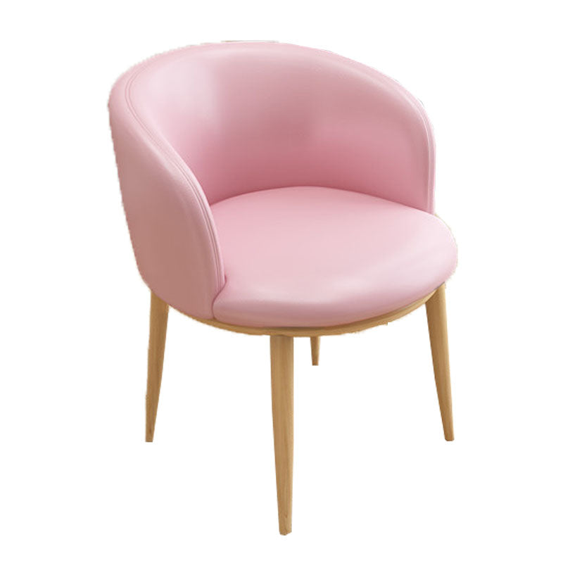 Silla de comedor de cuero con respaldo sólido y acabado mate para el hogar contemporáneo