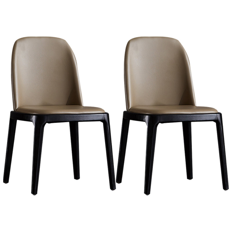 Industrial Leather Restaurant Side Chair Parsons Dining Chair