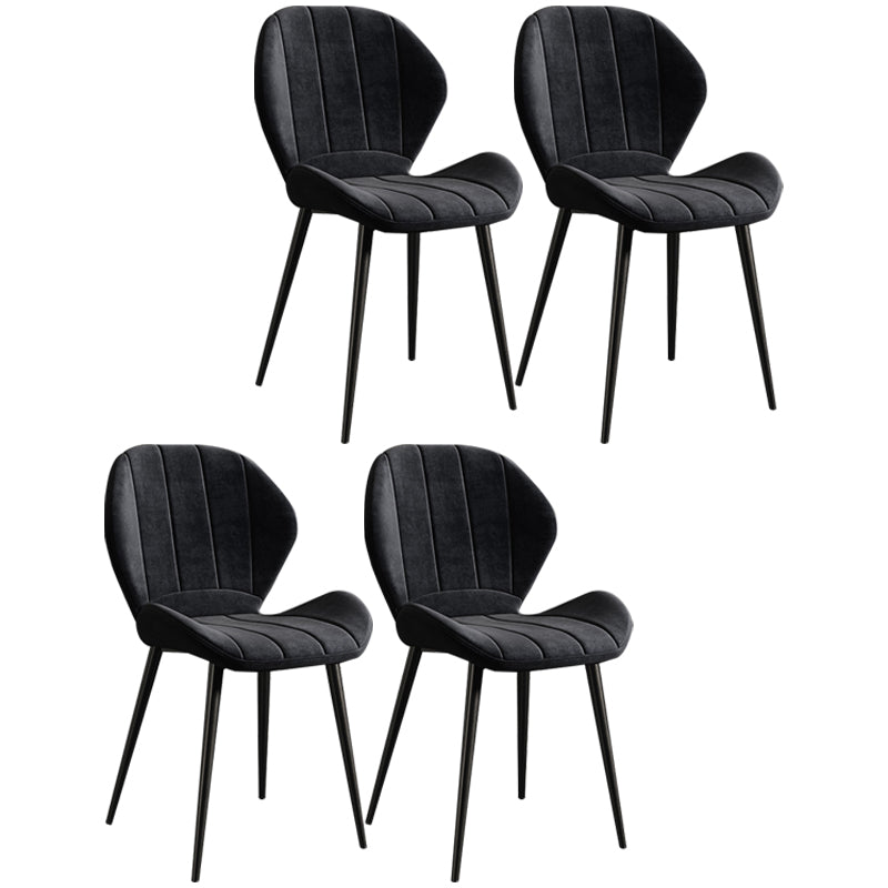 Silla lateral casera tapizada escandinava Wingback Silla de comedor con acabado mate