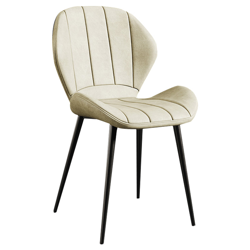 Silla lateral casera tapizada escandinava Wingback Silla de comedor con acabado mate