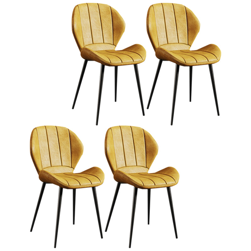 Silla lateral casera tapizada escandinava Wingback Silla de comedor con acabado mate