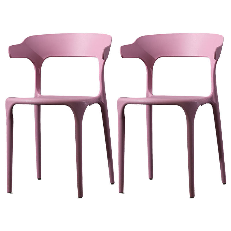 Silla de comedor de plástico escandinavo, sillón de cocina, silla con respaldo abierto