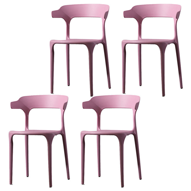 Silla de comedor de plástico escandinavo, sillón de cocina, silla con respaldo abierto
