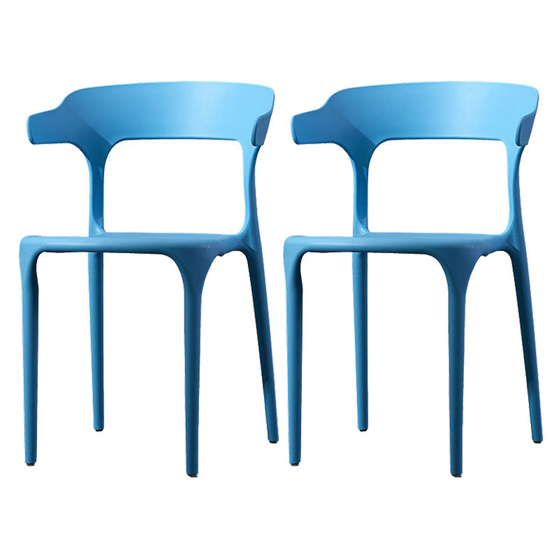 Silla de comedor de plástico escandinavo, sillón de cocina, silla con respaldo abierto