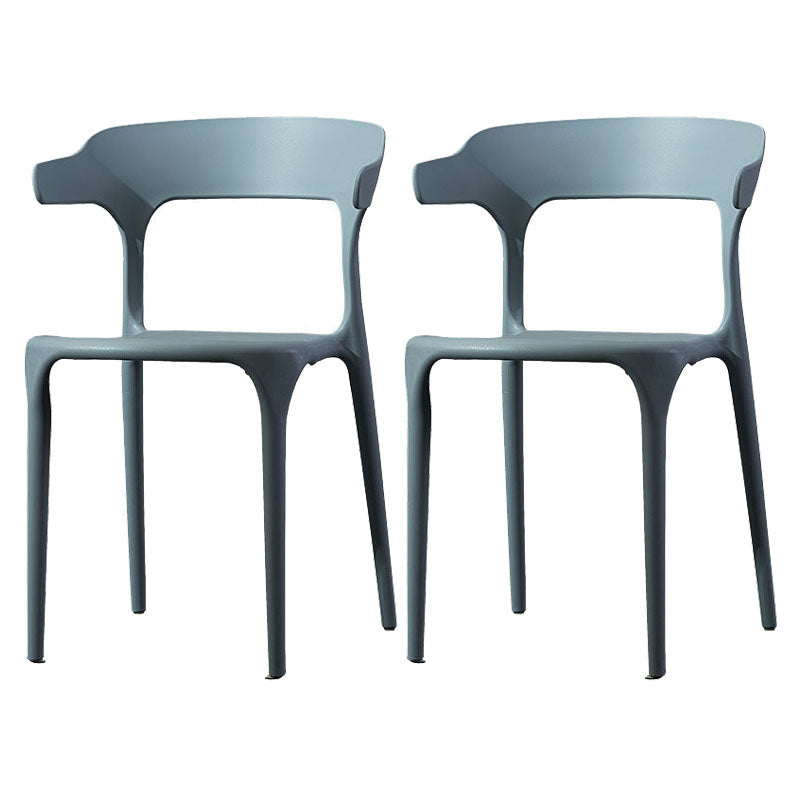 Silla de comedor de plástico escandinavo, sillón de cocina, silla con respaldo abierto