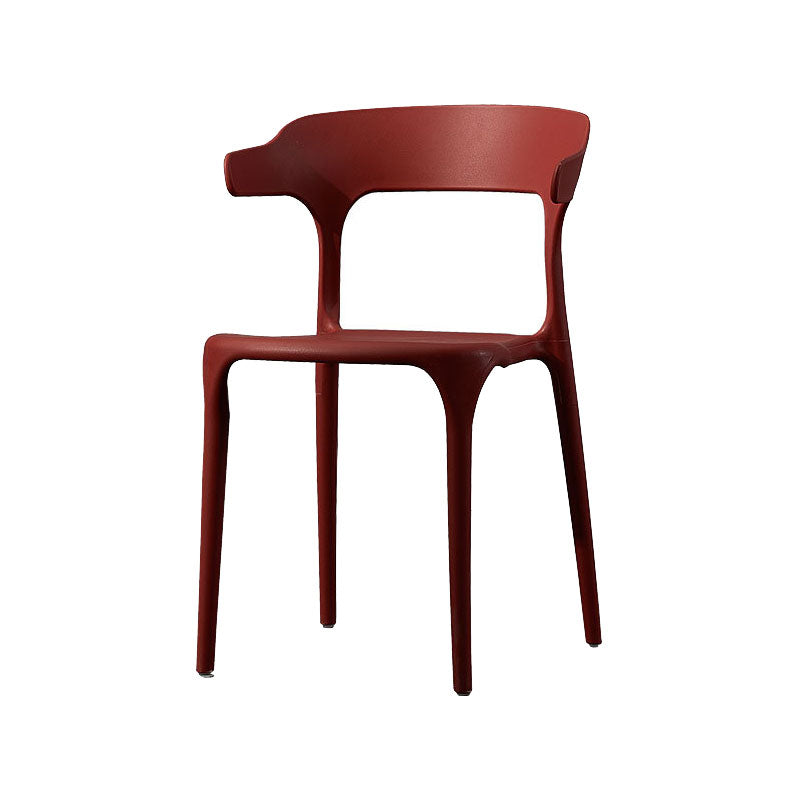 Silla de comedor de plástico escandinavo, sillón de cocina, silla con respaldo abierto