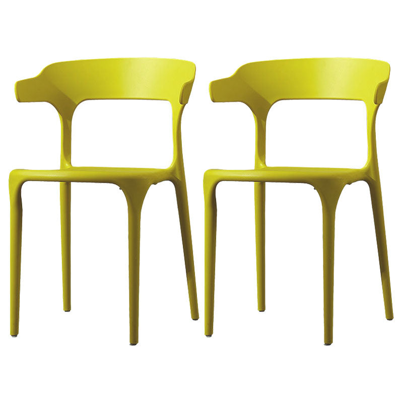 Silla de comedor de plástico escandinavo, sillón de cocina, silla con respaldo abierto