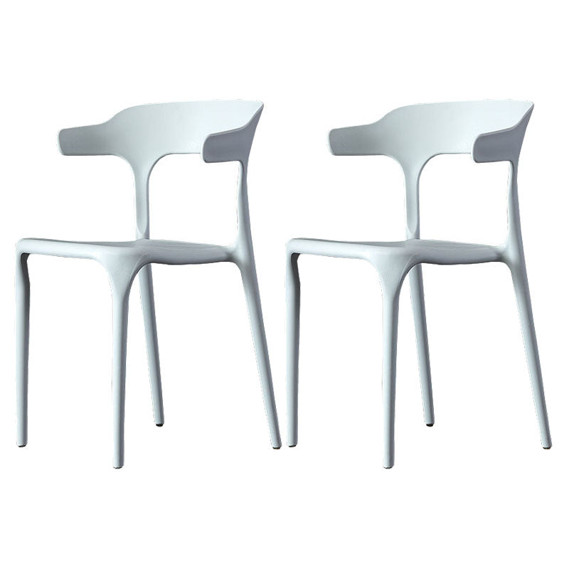 Silla de comedor de plástico escandinavo, sillón de cocina, silla con respaldo abierto