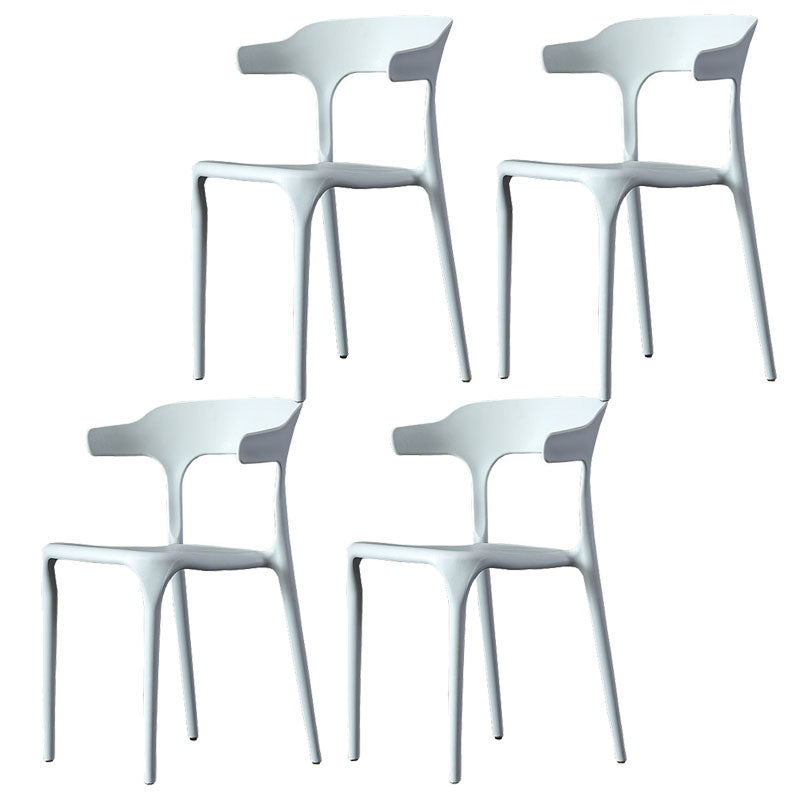Silla de comedor de plástico escandinavo, sillón de cocina, silla con respaldo abierto