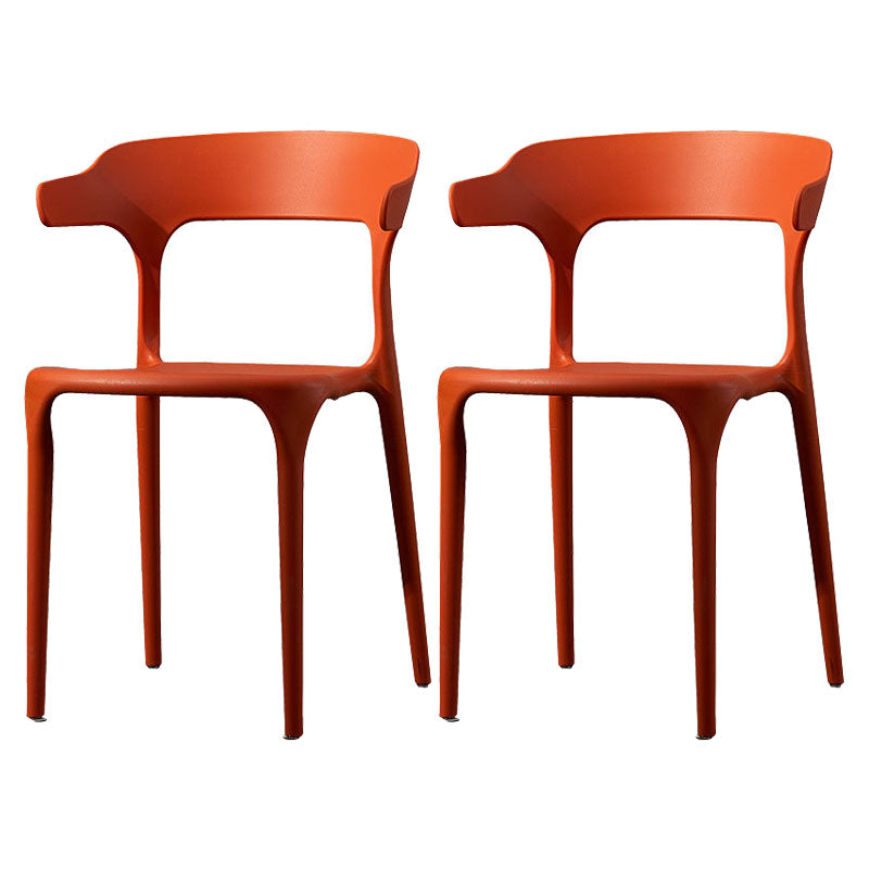 Silla de comedor de plástico escandinavo, sillón de cocina, silla con respaldo abierto