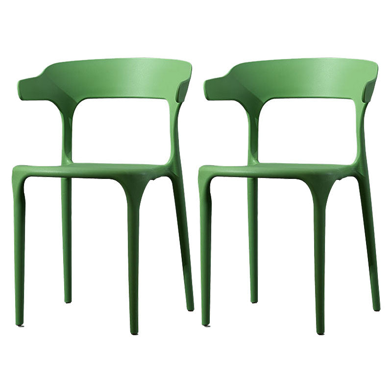 Silla de comedor de plástico escandinavo, sillón de cocina, silla con respaldo abierto