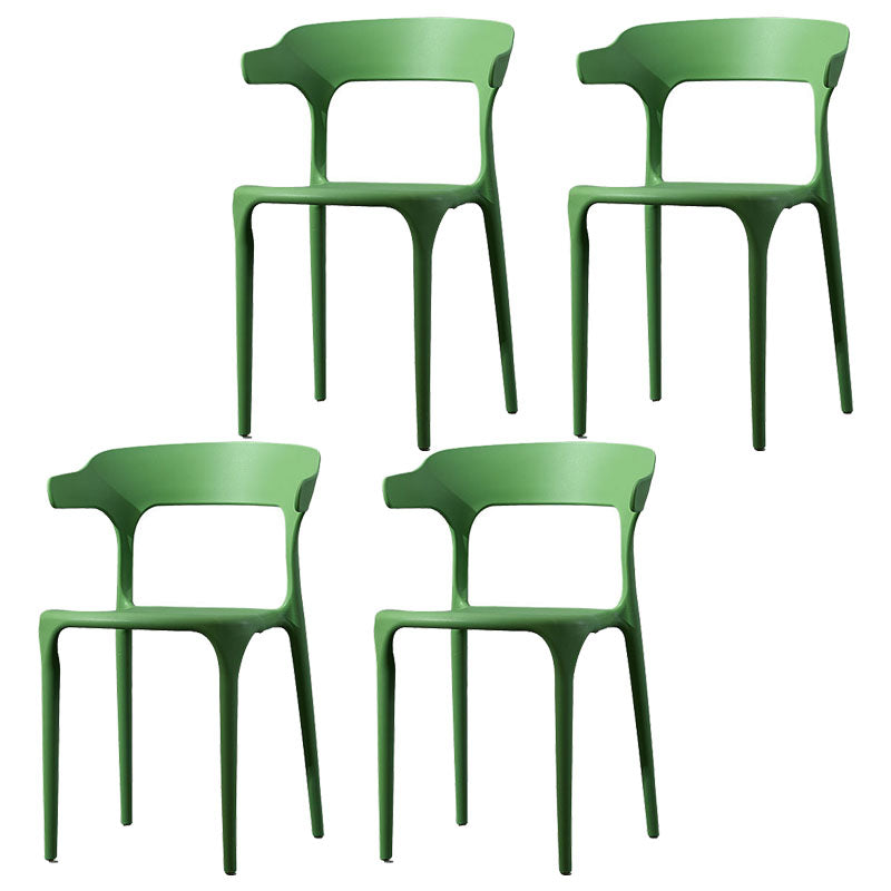 Silla de comedor de plástico escandinavo, sillón de cocina, silla con respaldo abierto