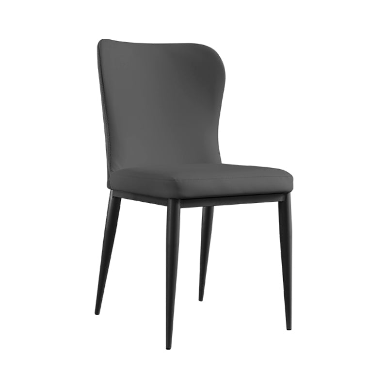 Eigentijdse eetkamerstoelen met stevige rugleuning, lederen eetkamerstoel voor de keuken
