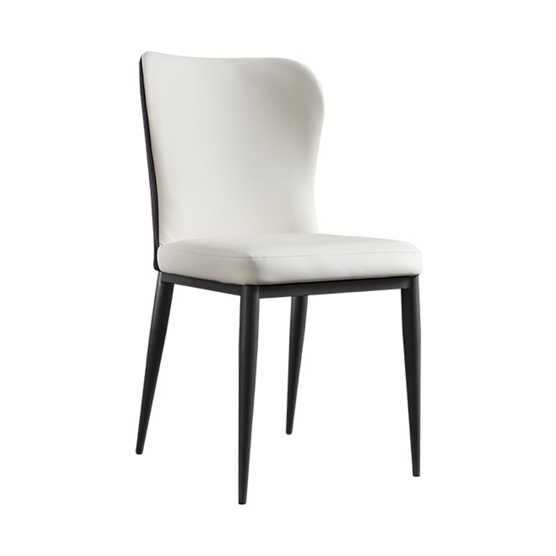 Eigentijdse eetkamerstoelen met stevige rugleuning, lederen eetkamerstoel voor de keuken
