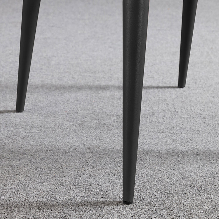 Sillas laterales de comedor con respaldo sólido contemporáneo Silla auxiliar de comedor de cuero para cocina